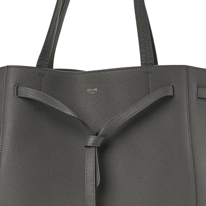 Celine Soft Grained Calfskin Small Belt Cabas Phantom Medium Grey 7 of 9