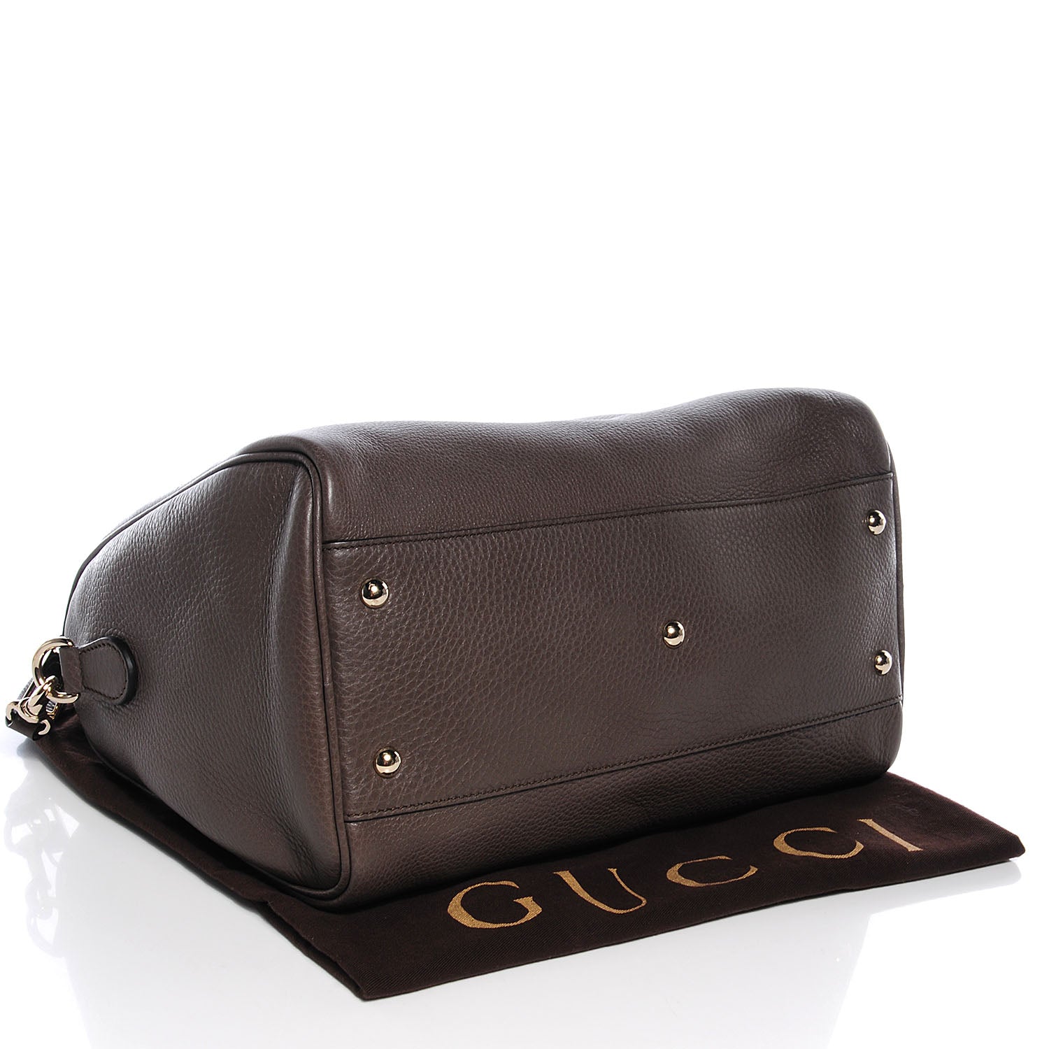 Gucci Leather Bamboo Medium Boston Bag Taupe 4 of 8