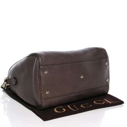 Gucci Leather Bamboo Medium Boston Bag Taupe 4 of 8
