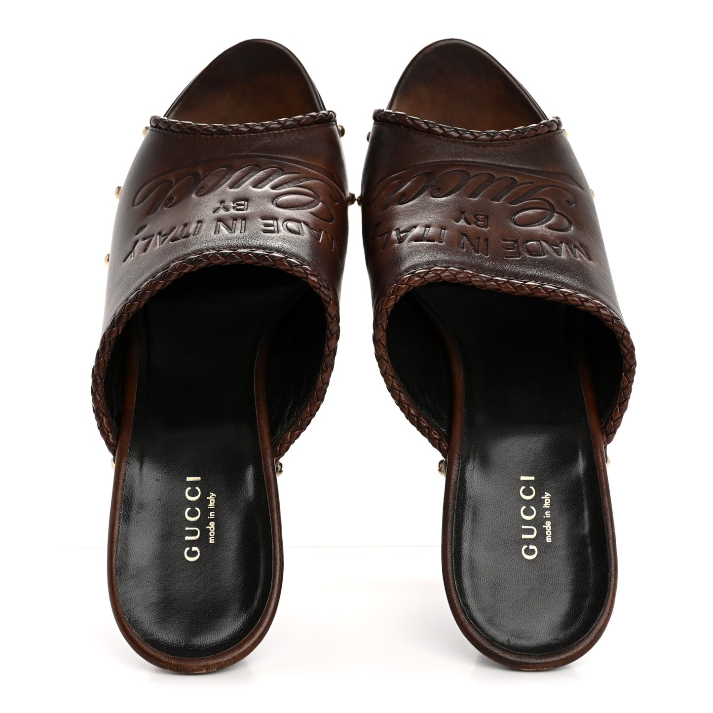Saddle Soft Tamponato Platform Clog Slide Mules 39 Testa di Moro