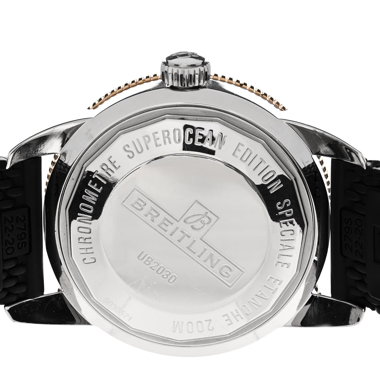 Breitling Stainless Steel 18K Rose Gold Rubber 44mm Superocean Heritage II B20 Automatic Watch Black UB2030121B1S1 4 of 4