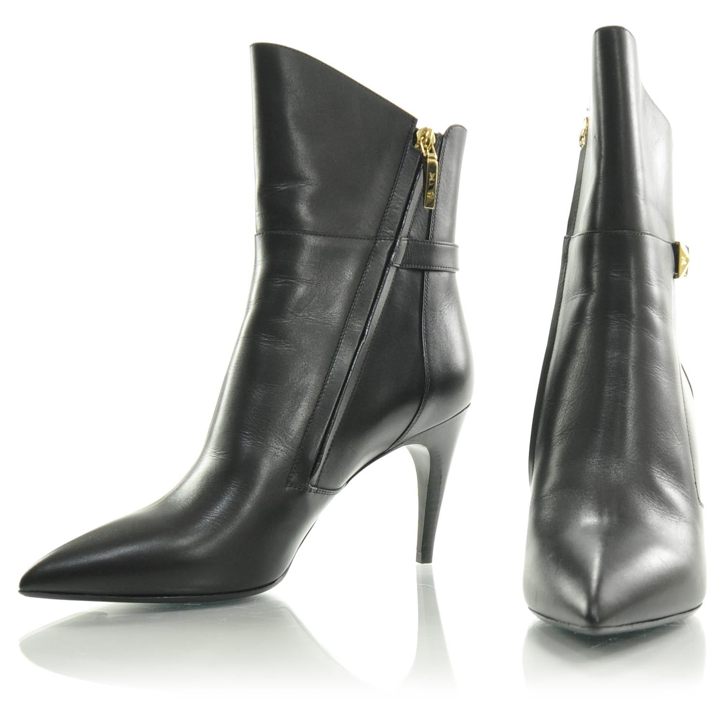 Louis Vuitton Leather Black High Heel Ankle Boots 38 1 of 8