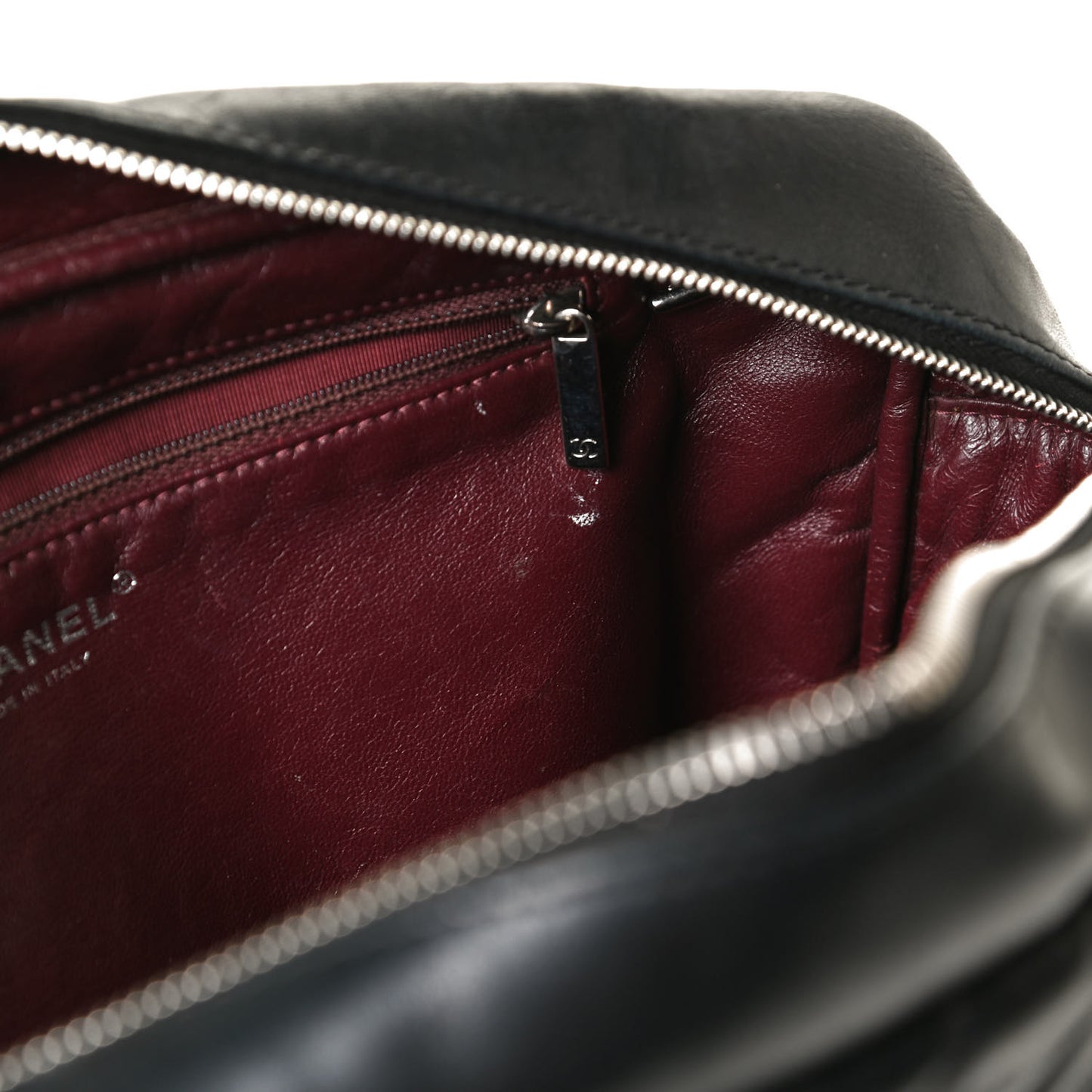 Lambskin Quilted Medium Camera Case Black