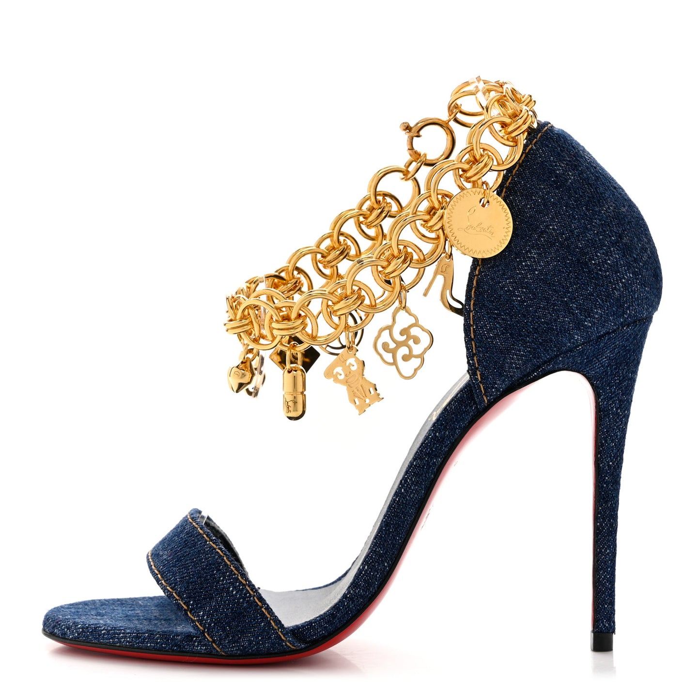 Denim Gourmi 100 Sandals 35 Blue Gold