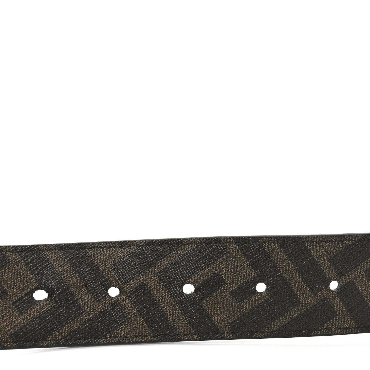 Fendi Cuoio Romano Glazed Fabric Enamel FF 1974 Reversible Belt 100 40 Black 3 of 6
