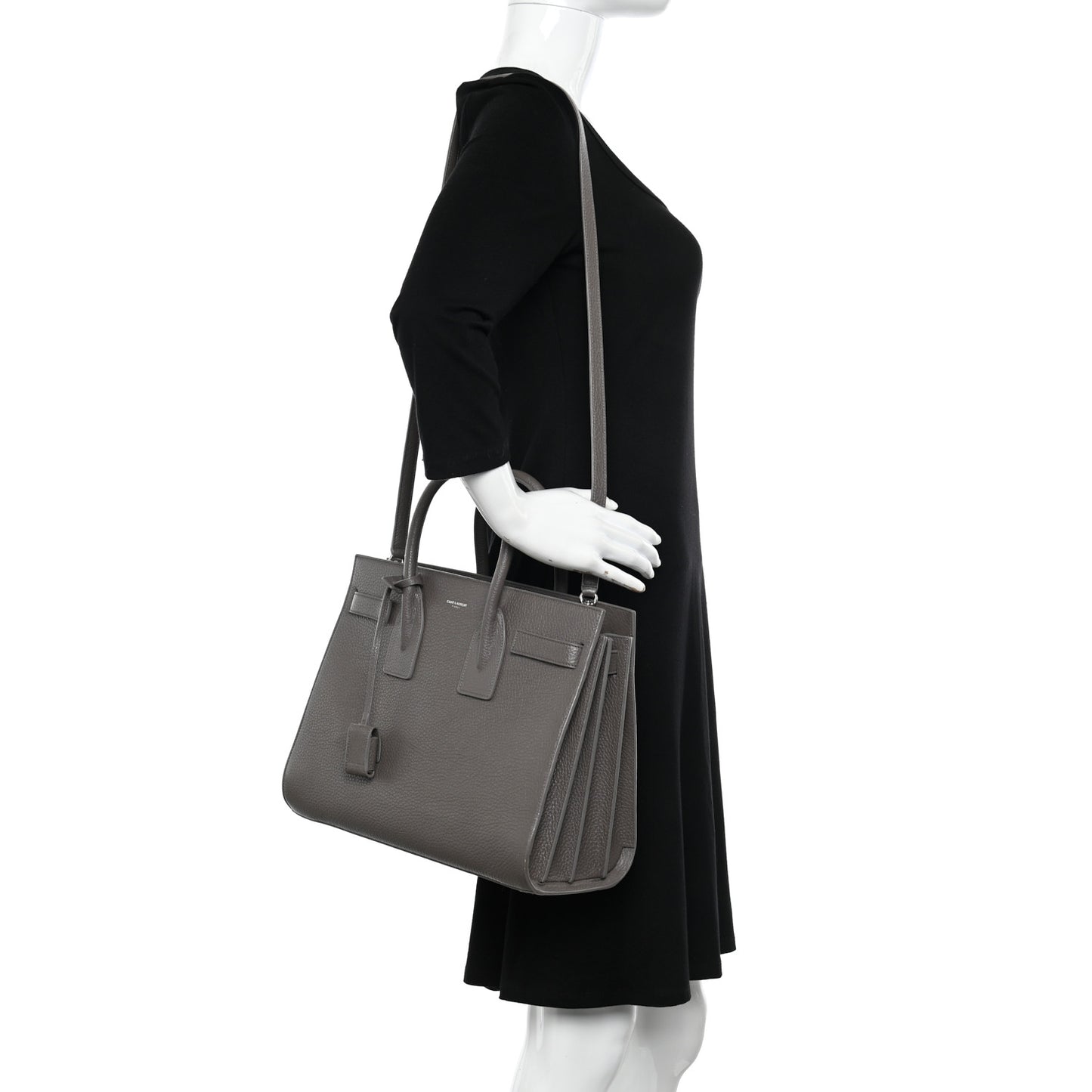 Grained Calfskin Small Sac De Jour Fog