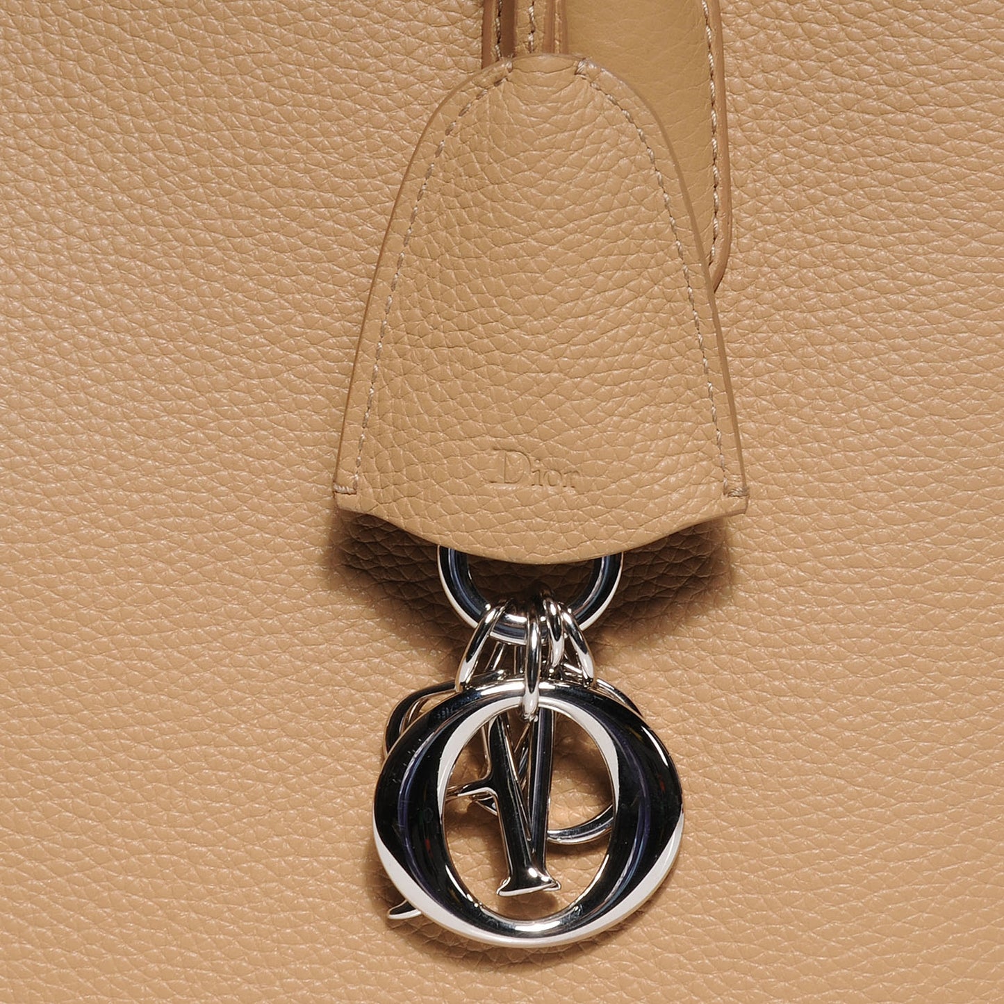 Grained Calfskin Bar Tote Camel