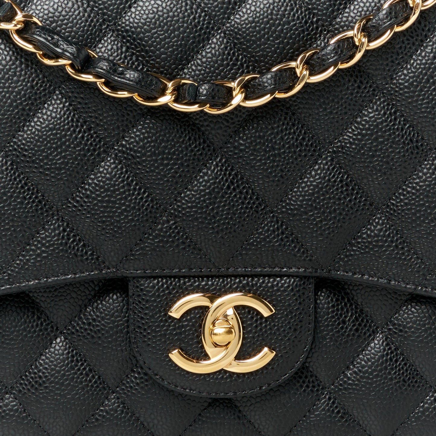 Caviar Quilted Maxi Double Flap Black
