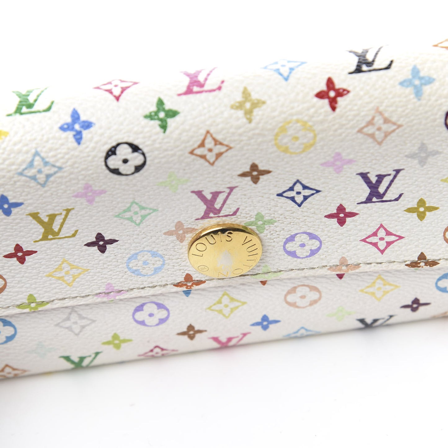 Monogram Multicolor Sarah Wallet White Litchi