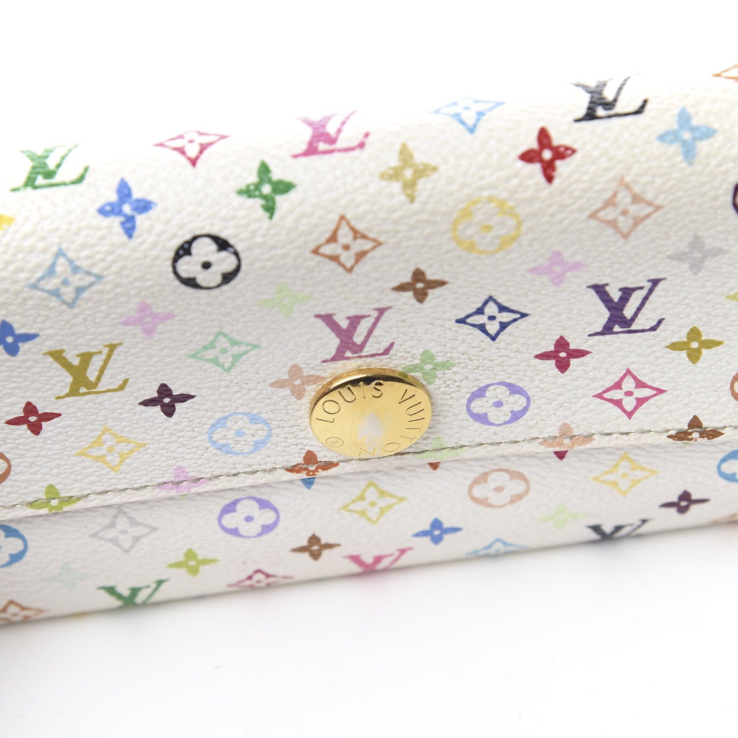 Louis Vuitton Monogram Multicolor Sarah Wallet White Litchi 8 of 13