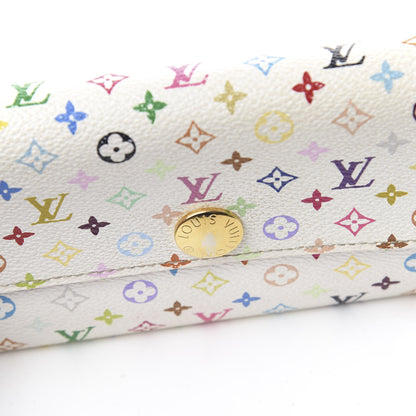 Louis Vuitton Monogram Multicolor Sarah Wallet White Litchi 8 of 13