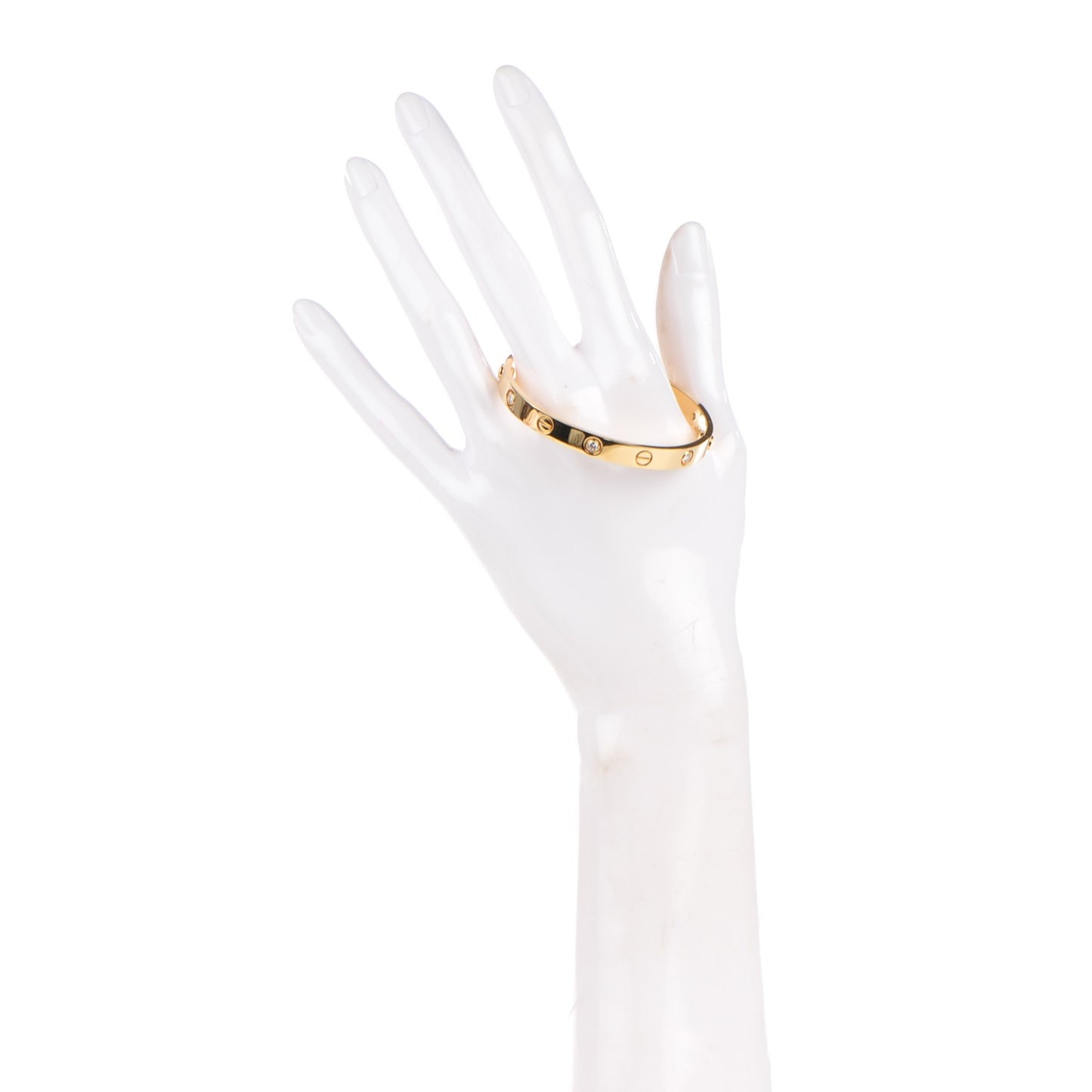 18K Yellow Gold 6 Diamond LOVE Bracelet 16