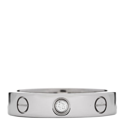 Cartier 18K White Gold Diamond 4mm LOVE Wedding Band Ring 49 4.75 1 of 4