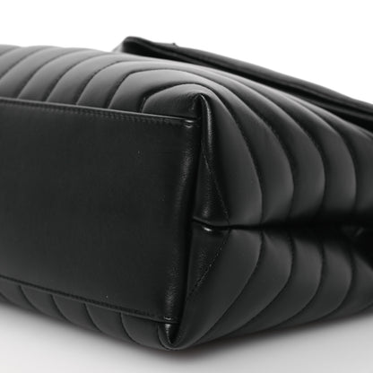 Saint Laurent Calfskin Y Quilted Monogram Monochrome Medium Loulou Chain Satchel Black 11 of 11