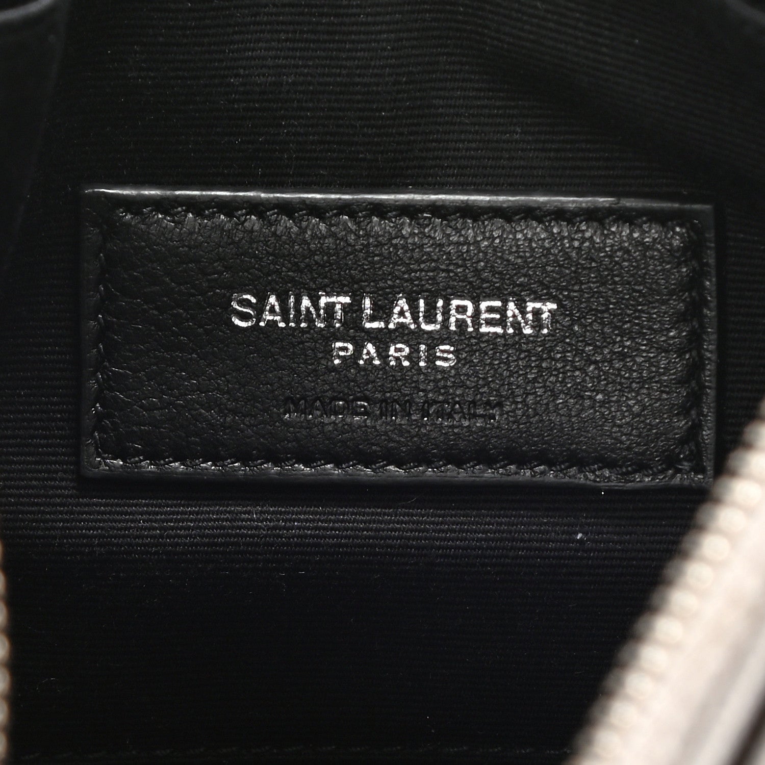 Saint Laurent Grain De Poudre Chevron Monogram Bill Pouch Granite 6 of 7