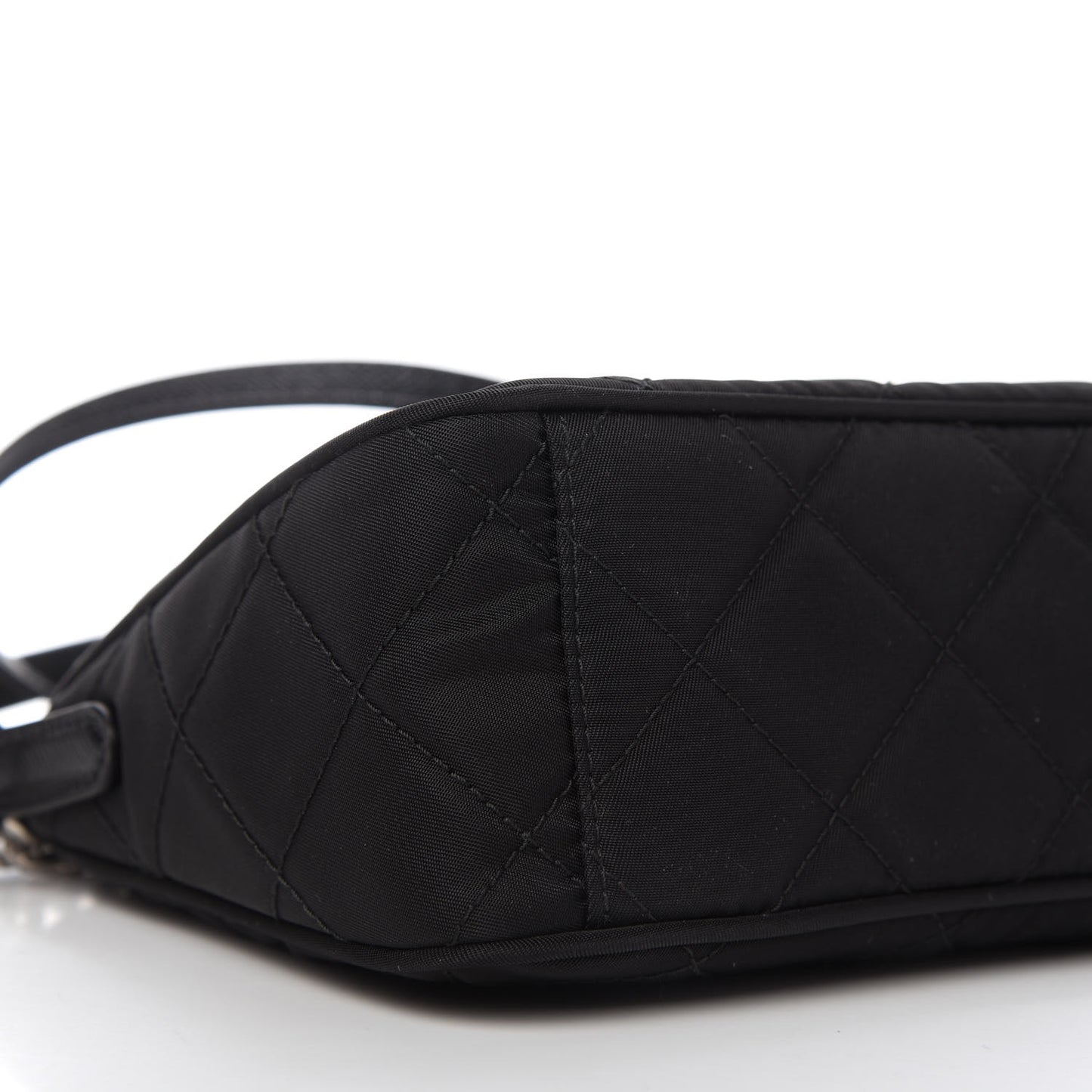 Nylon Tessuto Impuntu Quilted Crossbody Bag Black