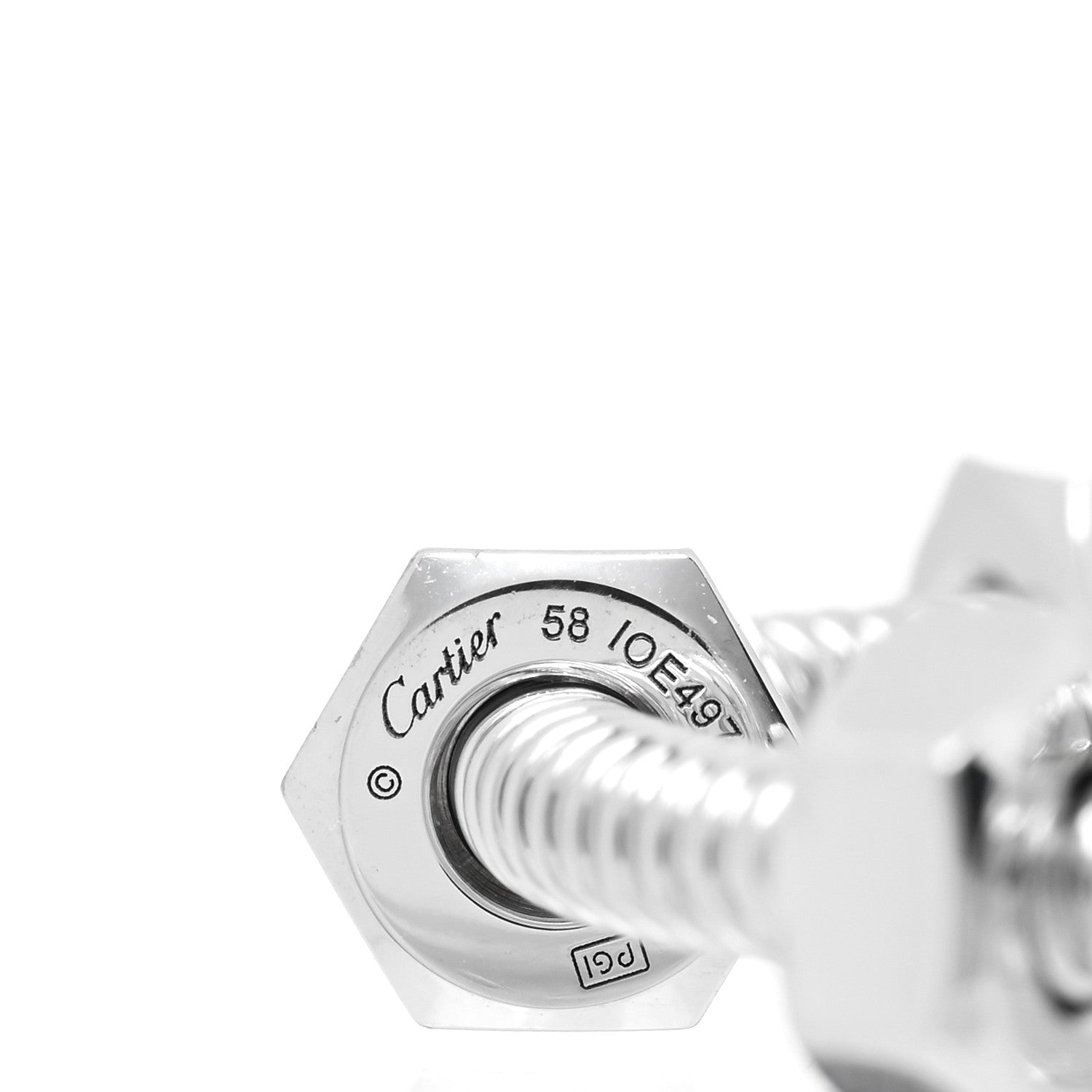 Cartier 18K White Gold Ecrou De Cartier Ring 58 8.5 4 of 4