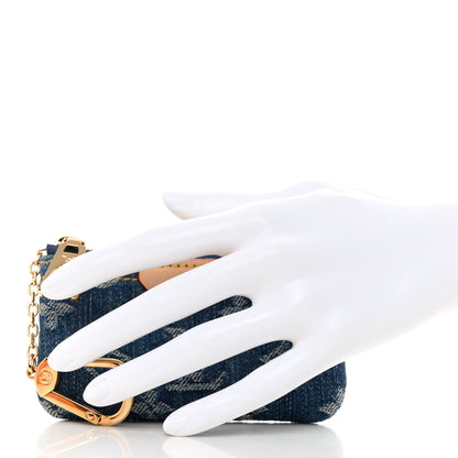 Louis Vuitton Monogram Denim Key Pouch Denim Blue 2 of 7