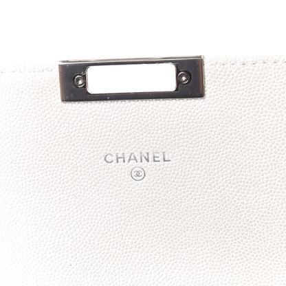 Chanel Caviar Quilted Medium Golden Class Pouch White 9 of 12