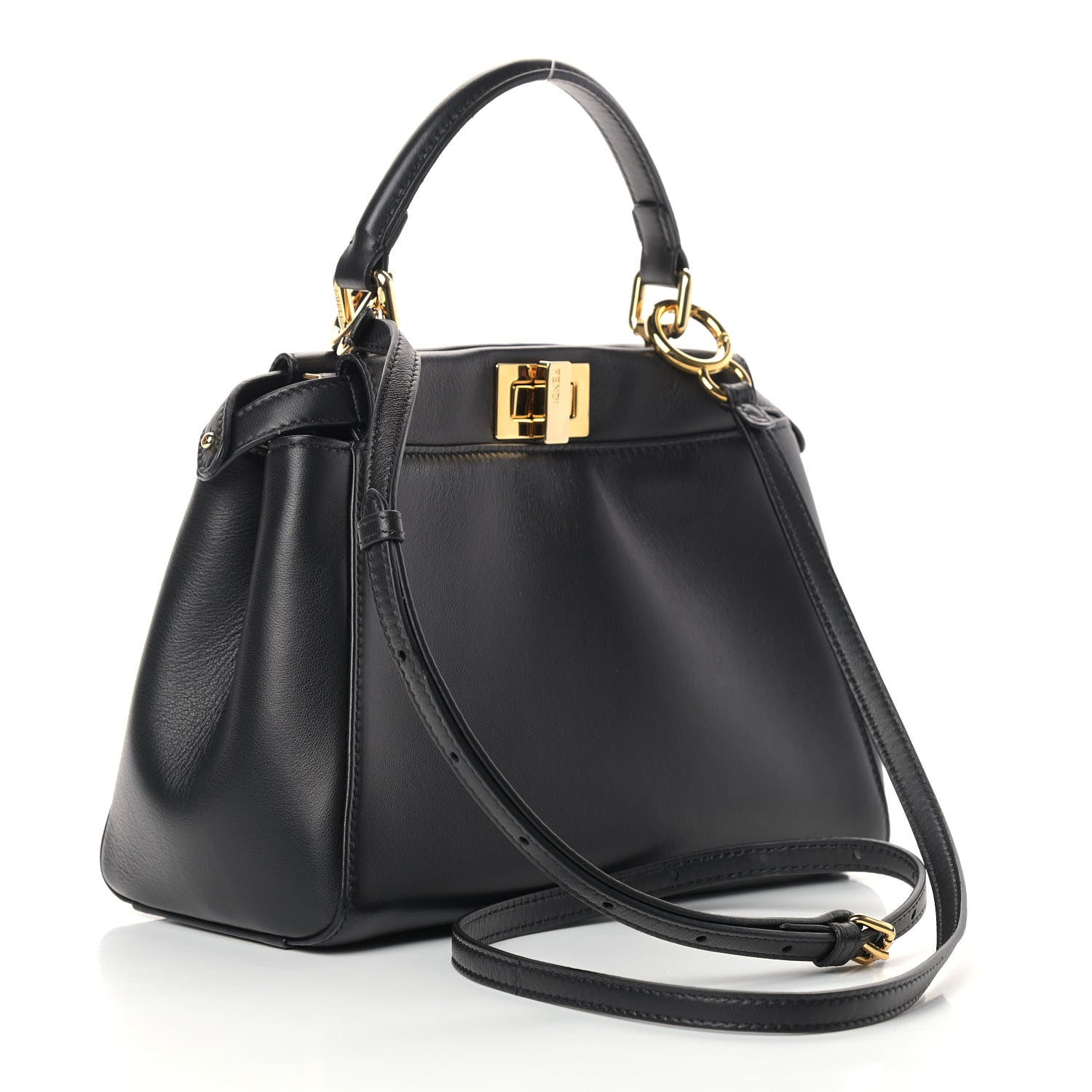 Fendi Nappa Mini Peekaboo Iconic Satchel Black 3 of 10