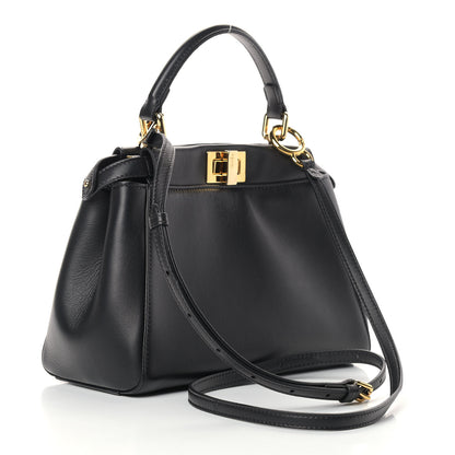 Fendi Nappa Mini Peekaboo Iconic Satchel Black 3 of 10