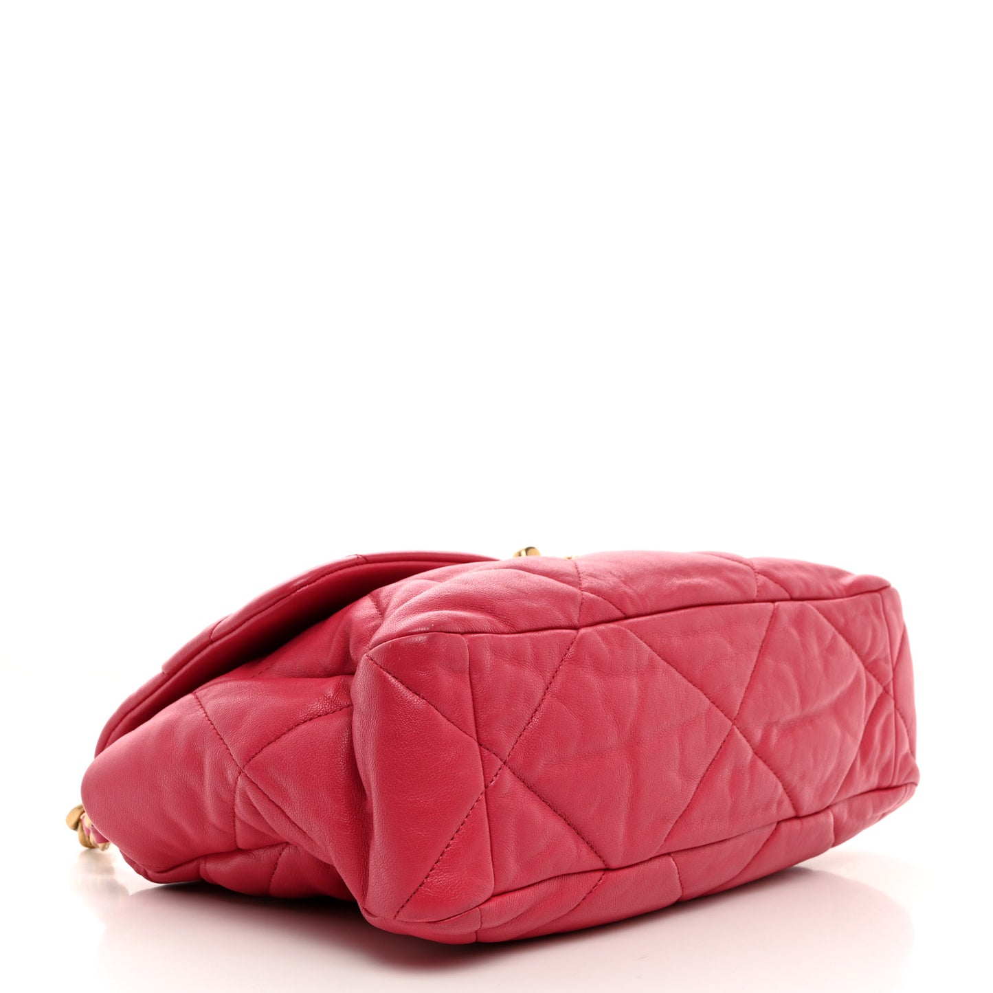 Goatskin Quilted Large Chanel 19 Flap Dark Pink
