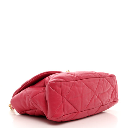 Chanel Goatskin Quilted Large Chanel 19 Flap Dark Pink 4 of 10
