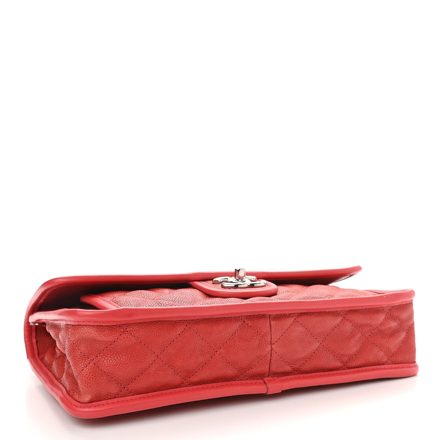 Caviar Quilted Medium French Riviera Flap Red