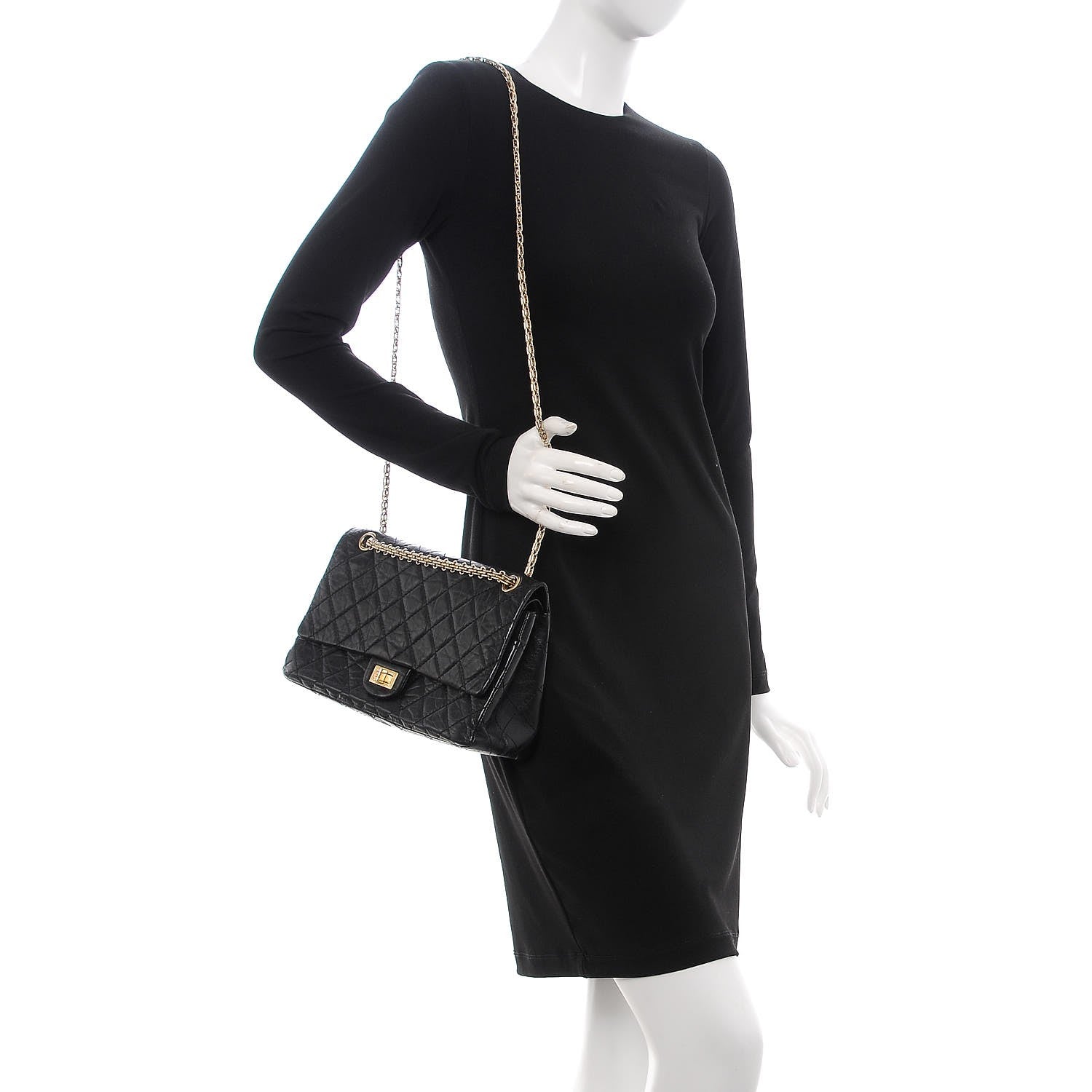 Chanel Aged Calfskin Quilted 2.55 Reissue 226 Flap Black 2 of 7