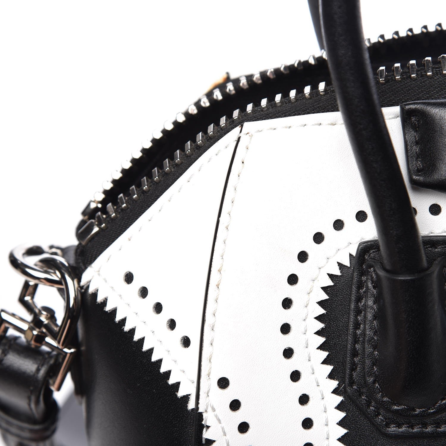 Givenchy Calfskin Brogue Mini Antigona Black White 11 of 11