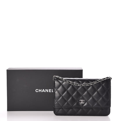 Chanel Lambskin Quilted Wallet On Chain WOC Black 9 of 9