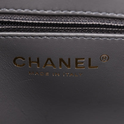 Chanel Shiny Aged Calfskin Quilted Nano Kelly Shopper Grey 6 of 12