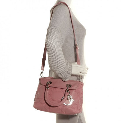 Christian Dior Lambskin Cannage Medium Granville Tote Pink 2 of 18