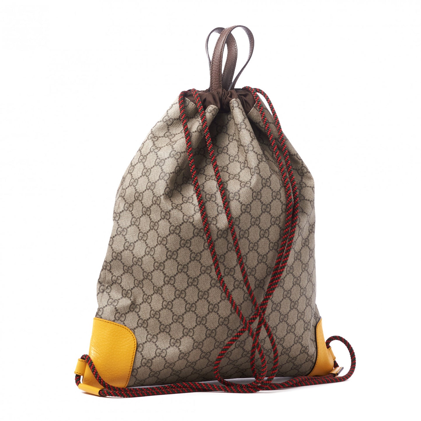 GG Supreme Monogram Neo Vintage Drawstring Backpack Beige New Acero Crop