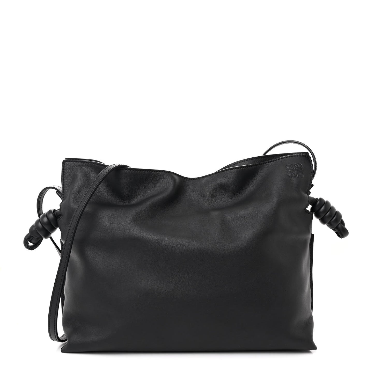 Calfskin Flamenco Knot Bag Black