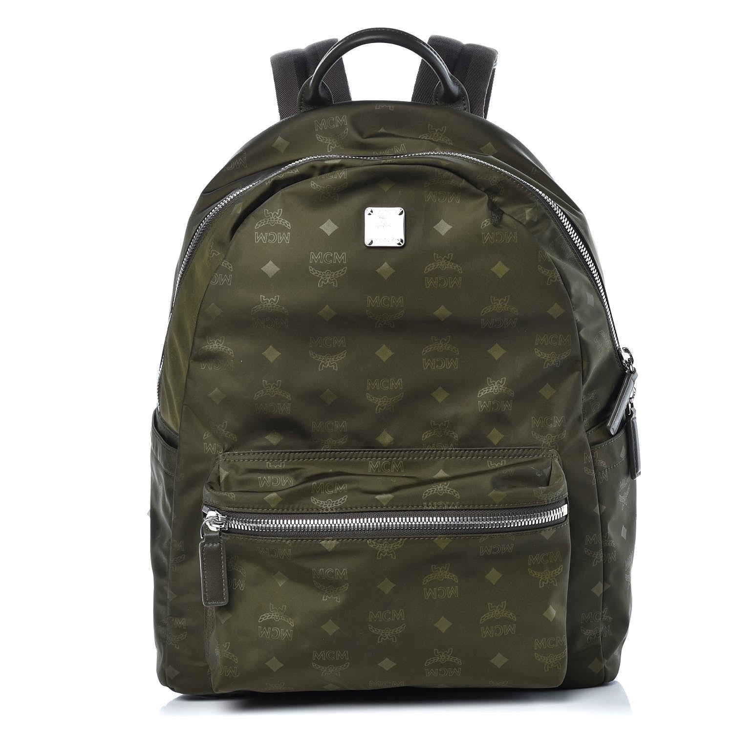 MCM Nylon Monogram Stark Classic Backpack Green 1 of 8