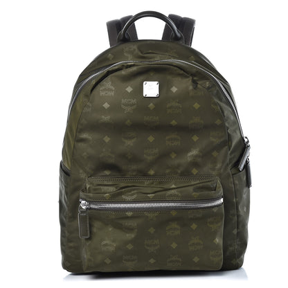 MCM Nylon Monogram Stark Classic Backpack Green 1 of 8
