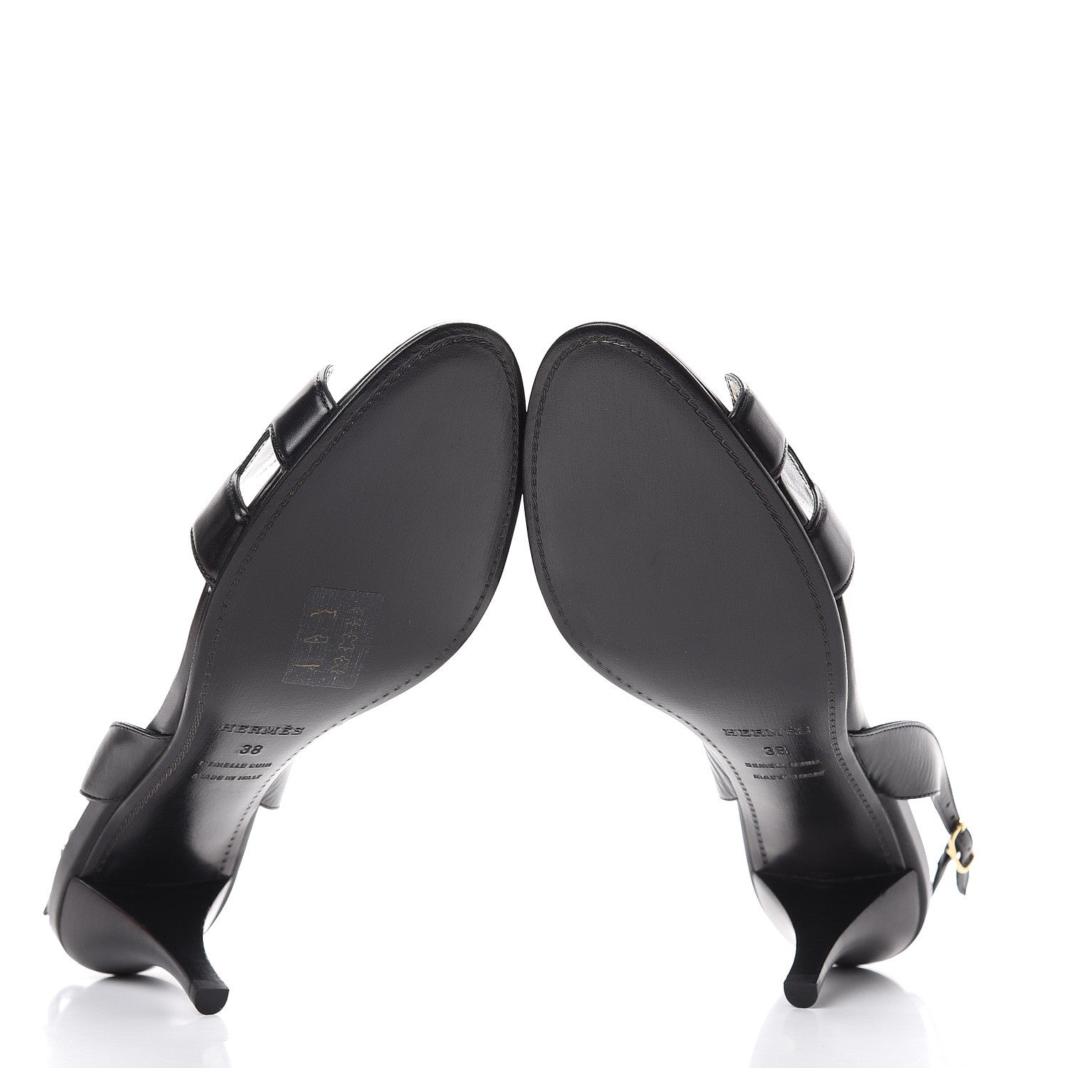Hermes Calfskin Premiere Sandals 38 Black 6 of 9