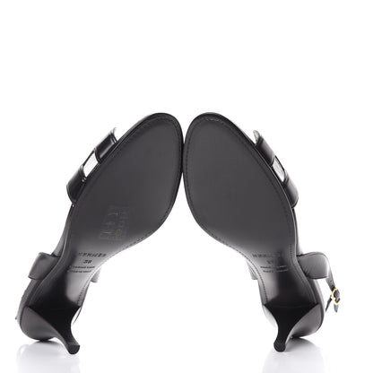 Hermes Calfskin Premiere Sandals 38 Black 6 of 9