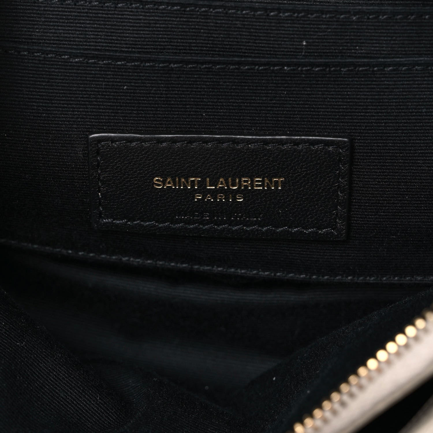 Saint Laurent Grained Lambskin Quilted Mini Becky Double Zip Bag Vintage White 6 of 13