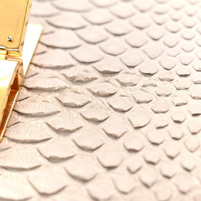 Celine Snakeskin Medium Classic Box Flap Bag Grey 10 of 11