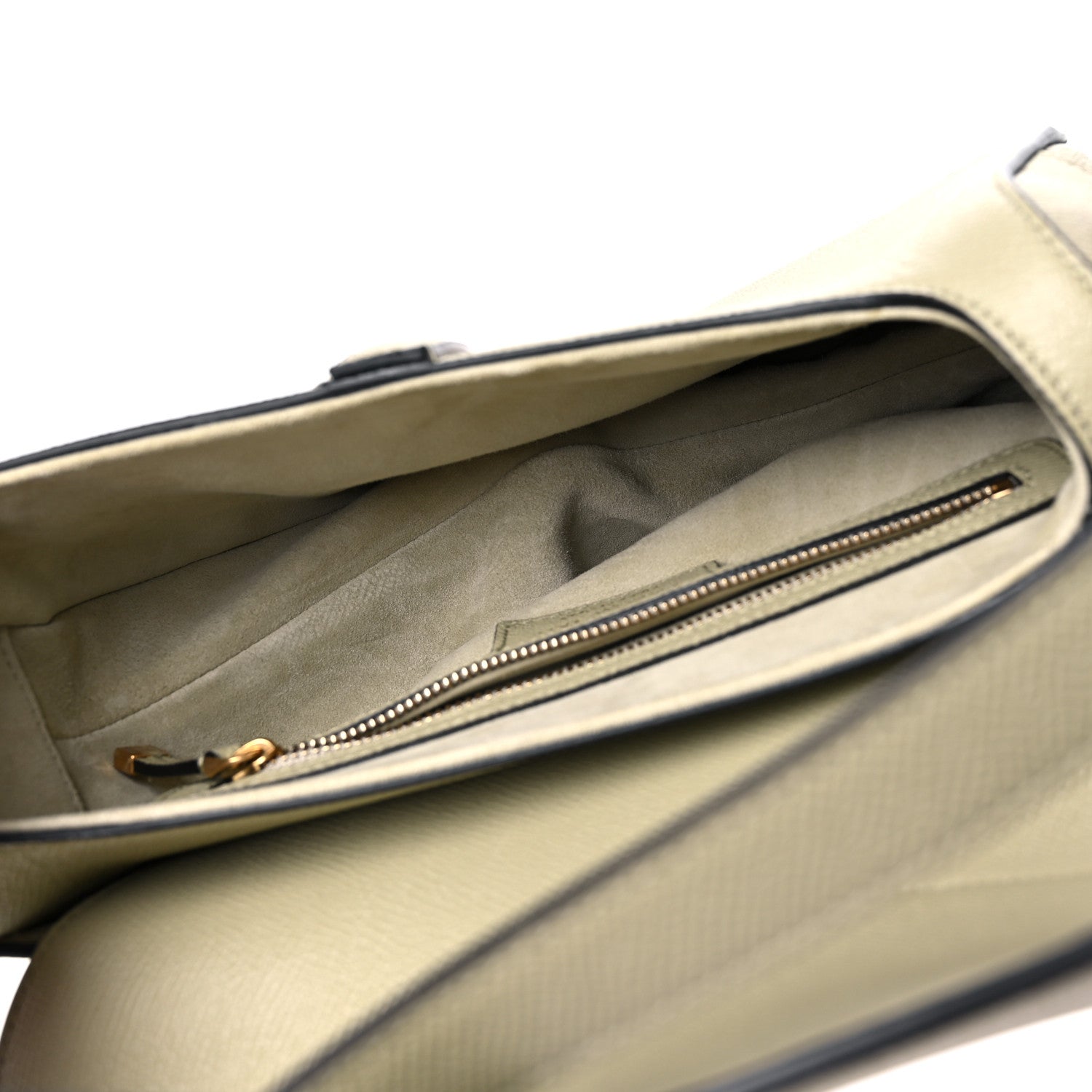 Christian Dior Grained Calfskin Saddle Bag With Strap Sage Green 4 of 8