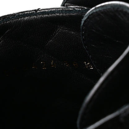 Chanel Shiny Lambskin Quilted Lace Up Combat Boots 38.5 Black 8 of 9