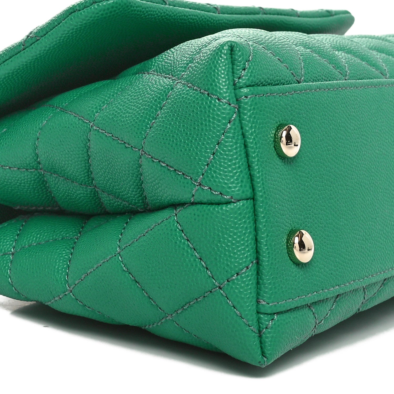 Chanel Caviar Quilted Mini Coco Handle Flap Green 9 of 10