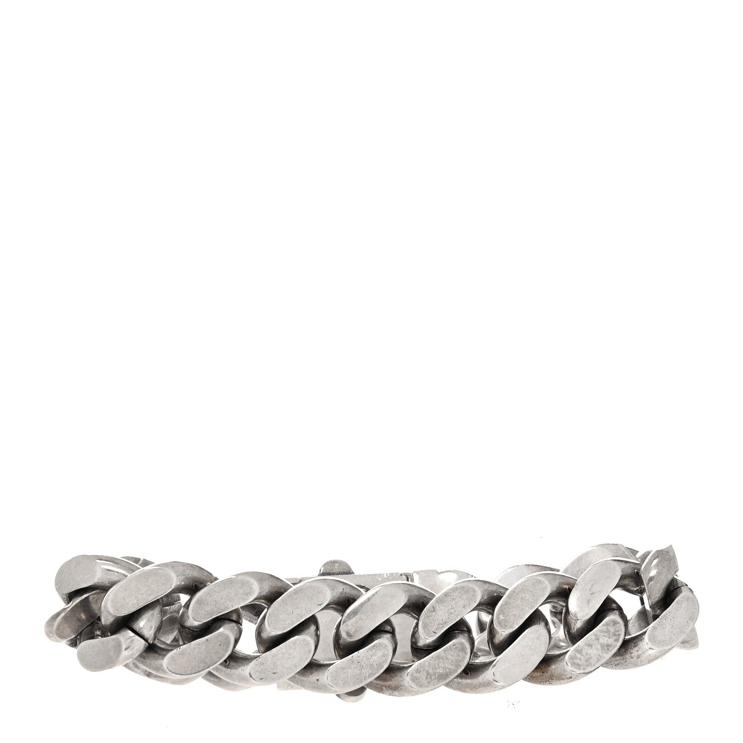 Saint Laurent Metal Curb Chain Bracelet Oxidized Silver 3 of 4
