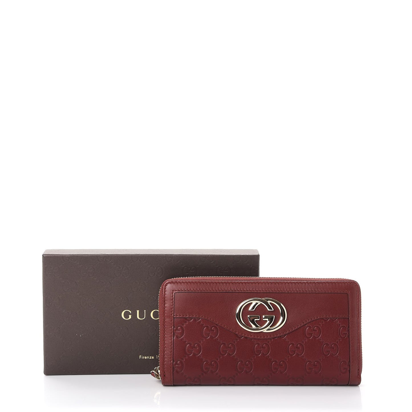 Guccissima Sukey Zip Around Wallet Red