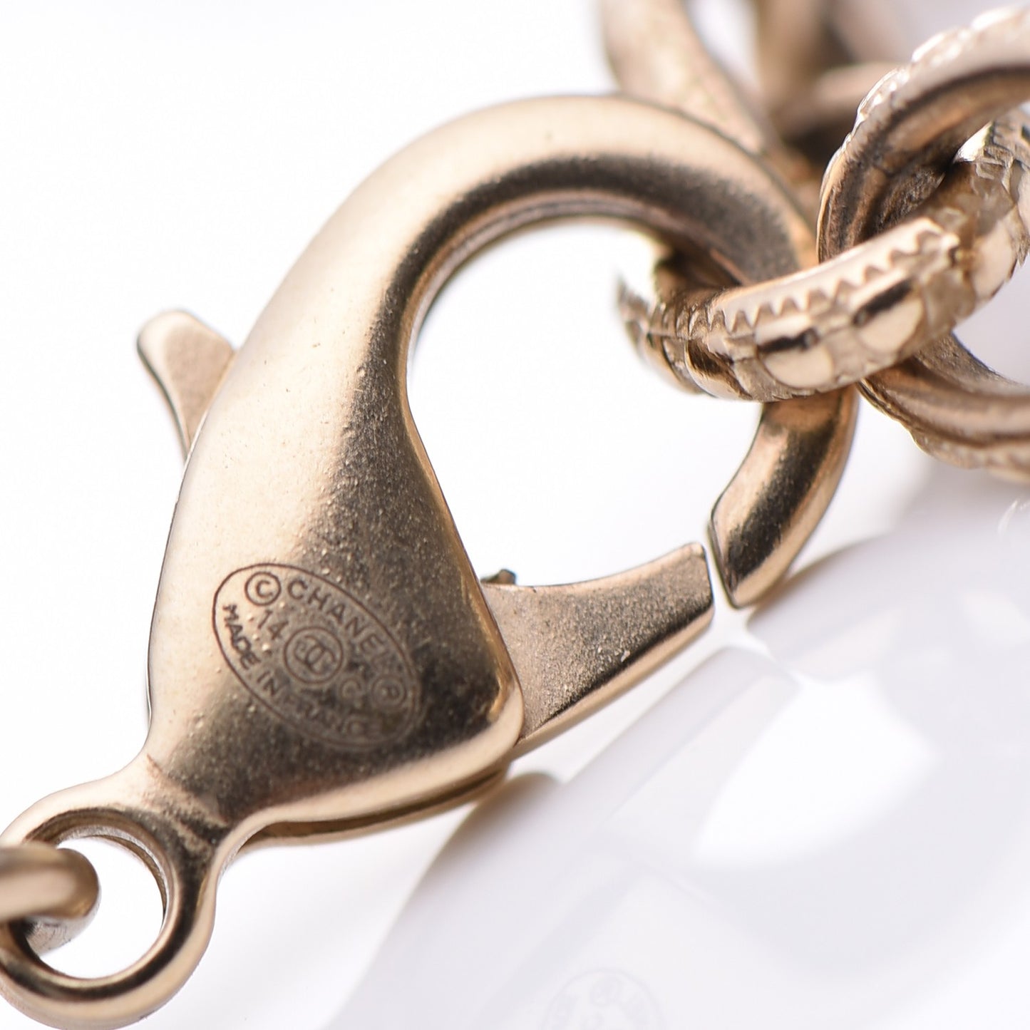 Pearl Crystal CC Bracelet Gold