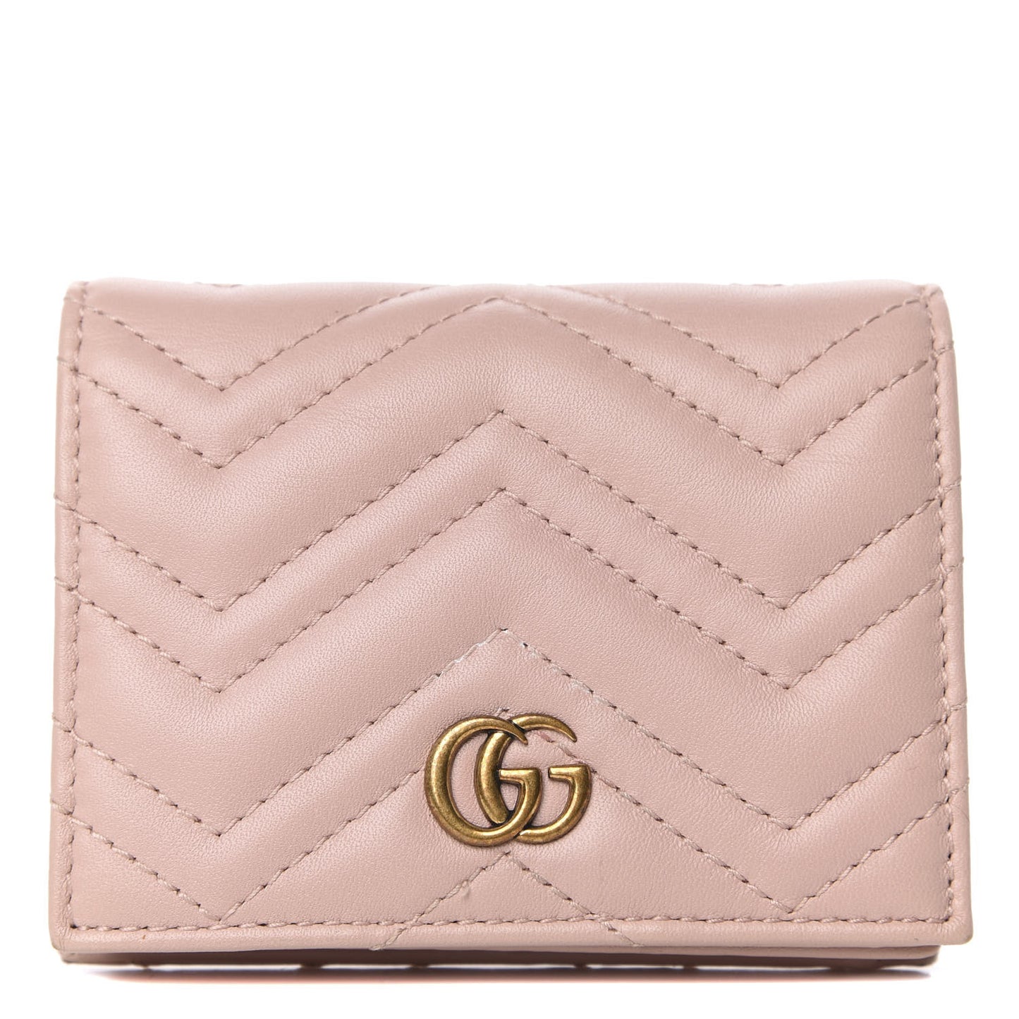 Calfskin Matelasse GG Marmont Card Case Wallet Perfect Pink