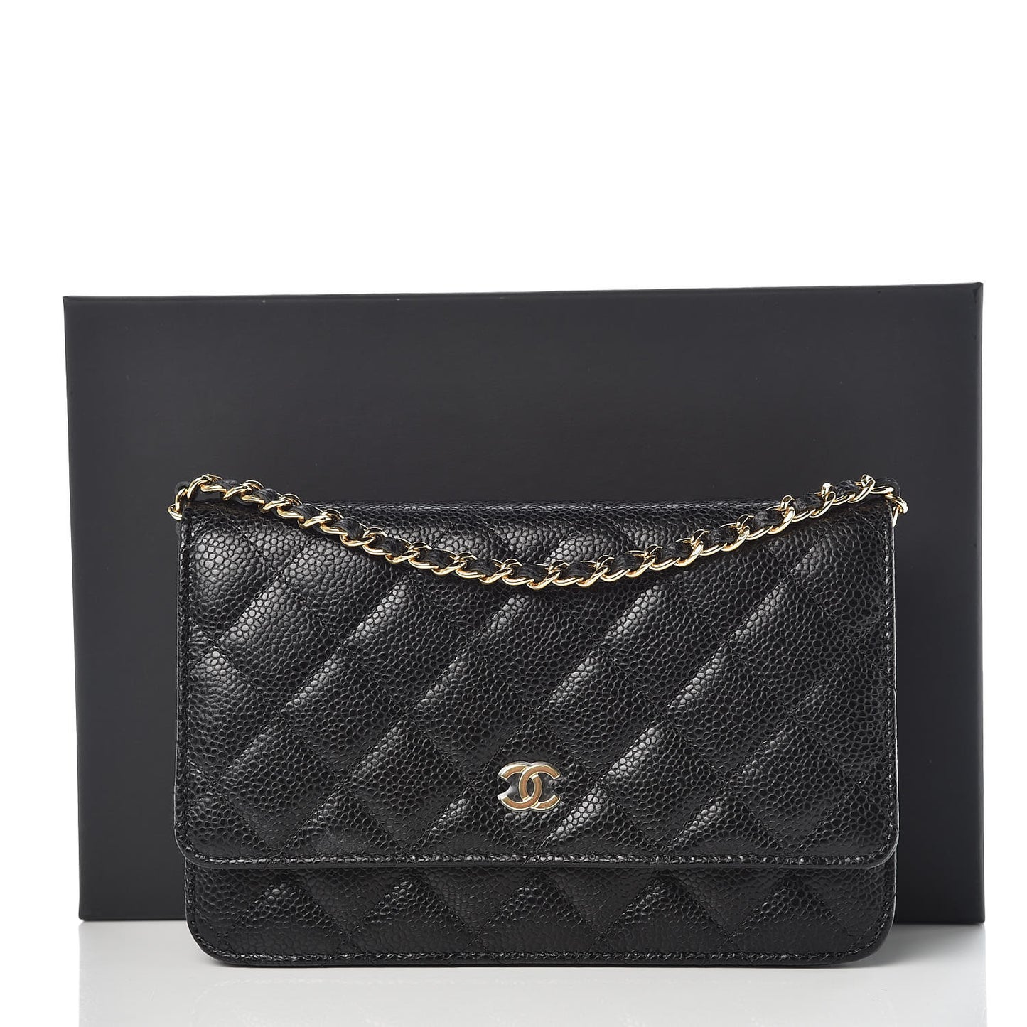 Caviar Quilted Wallet On Chain WOC Black