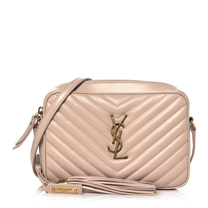 Saint Laurent Calfskin Matelasse Monogram Lou Camera Bag Washed Light Pink 1 of 14